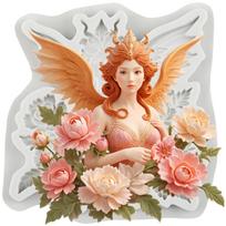 Angel Silicone Molds Rose Flower Fondant Mold Cake Decorating Tools Cupcake Topper Chocolate Candy Craft Gum Paste Polymer Clay pilka spalva