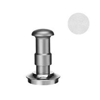 51/53/58mm Double Spring Loaded Coffee Tamper Adjustable Ripple Base Coffee Impact Tamper Constant Pressure Stainless Steel 58mm sidabras