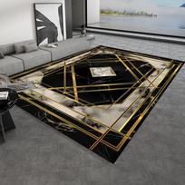 European Style Retro Carpets Luxury Marble Gold Rug Living Room Sofa Area Floor Mat Hotel Decoration Hall Hallway Large Carpet 60*90cm black