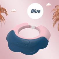 Cute Head Cover Ear Protection Baby Shower Cap Silicone Bath Visor Baby Bath Cap Shampoo Shield mėlyna
