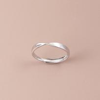 S925 Sterling Silver Women's Mobius Open Ring - Simple, Cool Style for Index or Tail Finger Adjustable Open gray