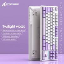 X87 Attack Shark belaidė žaidimų klaviatūra su RGB ir karšto keitimo funkcija - Mėnesiena naktis, Braškė Switch