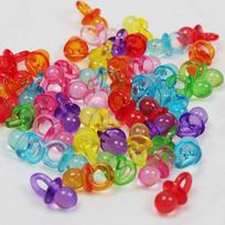 50Pcs Transparent Acrylic Mini Pacifier Baby Shower Girl Boy Birthday Holiday Party Table Decoration Supplies Game Decoration L blue