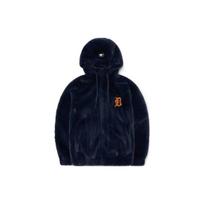 MLB Detroit Tigers Solid Letter Print Fleece Hooded Long Sleeve Jacket Unisex jackets Navy-Blue 3AFDB0926-46NYD XS