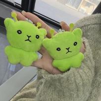 Green Alien Cat Plush Keychains Mini Galaxy Style Furry Pendant for Couples Cute Cartoon Handbag Backpacks Key Chain Decor Gifts green