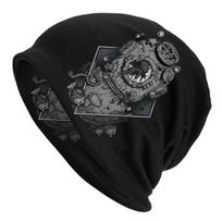 Custom Scuba Diving Skull Skullies Beanies Caps Unisex Winter Knitted Hat Occult Forgetfulness Bonnet Hats Outdoor Ski Cap One Size gray