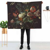 Jan Davidsz de Heem - Vase of Flowers (1645) Throw Blanket Portable Lightweight Blanket for Travel Camping 100cmx150cm