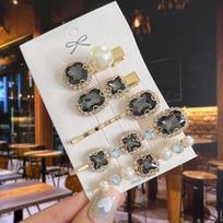 Full Crystal Pearl Shiny Waterdrop Hair Clips Hairgrip Geometric Barrettes Hairpins Headwear Hair Accessories juoda