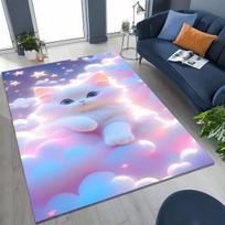 3D Kawaii Cute Kitten Paw Printed Carpet Baby Room Crawling Mat Living Room Bedroom Rug Suitable for Cat Lovers' Home Decoration 120X160CM gray