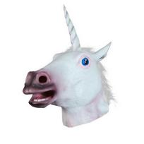 Unicorn Head Mask Horse-face animal headgear, funny horse mask, funny latex headgear Latex White unicorn white