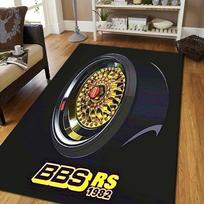 BBS Wheel Pattern Area Rug Car Racing 3D Print Floor Mat Non Slip Carpet For Garage Living Room Bedroom Home Decor Car Fans Gift 40cm x 60cm
