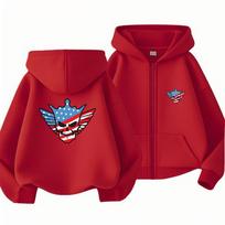 Children Hoodie Zip Up Cardigan Kid 3-12 Year Tops Cody Rhodes Wrestling Match Print Pattern Girl Pink Boy Black Coat Hoodies 150 raudona