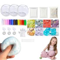 Creative Diy Squishy Ball Craft Kit Includes Multiple Filling Materials Like Clay Glitter Sequins Foam Particles For Diy Gifts
