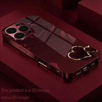 Gold Heart Pattern Electroplated Glass Phone Case Suitable for iPhone 11 Pro Max 12 12 MINI 13 15 15 Promax 16 17 Promax. iPhone17 Pro Max