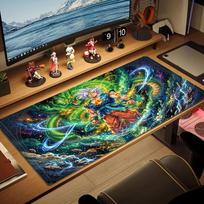 Goku Anime Color Mouse Pad Large Gaming Table Cushion Non-slip Laptop Tablet Big Mousepad XXL Mat Mini PC Playmat With Lock edge 50cmx100cm(19.6x39.4inch)