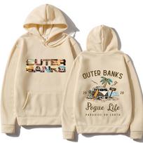 Outer Banks Hoodie Vyriški megztiniai Paltai Grafika Vyriški megztiniai Harajuku Moterys L beige