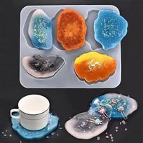 Creative Handmade DIY Crystal Drip Mold Cloud Coaster Mirror Irregular Silicone Mold Resin Jewelry Jewelry Tools Accessories orange