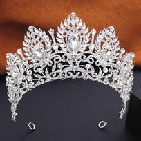 Royal Queen Red Green Crown Big Diadem Bride Tiara Crowns for Women Bridal Wedding Party Crown Hair Dress Jewelry Accessori black