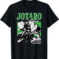 JoJo's Bizarre Adventure Stardust Crusaders Jotaro Anime T-Shirt XXXL juoda
