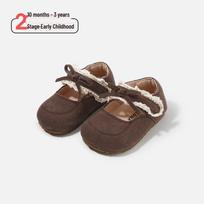 Spring 2026: Baby Girl Walker Bow Flats - Soft Sole Leather Shoes for Toddlers Size 18 / Inner Length 14.0 cm black