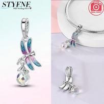 Charm Bead Charms copper Dreamy Colorful Dragonfly Crystal Bead Charms Compatible With Charm Bead Charms Plata Authentic Bracelets Bead Charms Women J white
