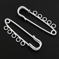 10pcs 50x16mm Safety Pins Brooch Metal Sewing Pins Clothes Pins with 3/5 Loops for Tags DIY Crafts Jewelry Making Findings