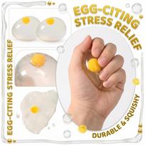 Funky Egg Squishy Ball Clear Squeeze Splat Ball Easter Basket Fillers Squishies Fun Toy Anxiety Reducer For Kids Adults One Size beige