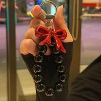 Cute Bowknot Beaded Pendant Phone Charm Chain Keycord Rope For iPhone Keyring