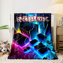 Glowing cracked cubes with neon blue, pink, and yellow accents. for all seasons blanket lunch break throw gift 80cm x 120cm black