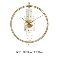 Luxury Retro Iron Large Wall Clock Nordic Living Dining Room Bedroom Home Wall Decor Clock Modern Office Gold Silent Wall Clock beige