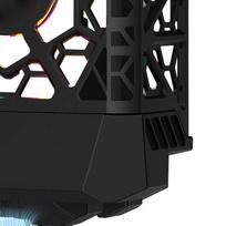 3D Printer Printhead Cover Fit for Bambu Lab P1P P1S X1E 3D Printer Hollow Cover Cooling Fan Duct with Status Indicator black