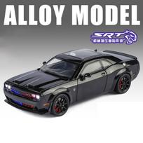 1:24 Dodge Challenger SRT Hellcat lydinio automobilio modelis lietas metalas sportinio automobilio transporto priemonės modelis simuliacija garsas šviesa vaikams žaislai dovana gray
