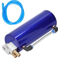 Universal Oil Catch Tank Reservoir Can Kit with Oil Pipe Bracket Clamps Screw Nut ConnectorBlue