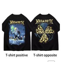 Megadeths and kids tshirts Band and kids tshirts for Women Vintage Heavy Metal Vintage Cotton T and kids tshirt Round Collar Short Sleeve Gift Cloth 100 gray