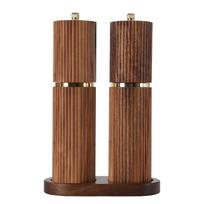 Medinis druskos ir pipirų malūnėlių rinkinys su keramikine šerdimi Acacia Pepper Grinder + Base (color box) brown