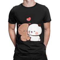 DuDu Bear and BuBu Panda special moment Active Novelty 100% Cotton T-Shirt Bubu Dudu Tops Tees XL beige