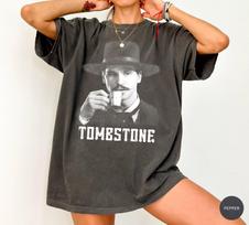 Retro Tombstone Movie T-Shirt, Doc Holliday Val Kilmer Tee, Vintage 90s Western Graphic Shirt, Classic Cowboy Film Fan Gift S black