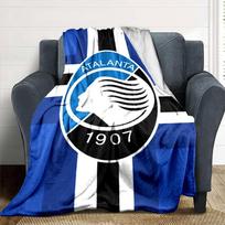 Atalanta Bergamo Print Flannel Blanket High Quality Warm Comfortable Cover for All Seasons Perfect for Gifts Home Decor 80cm x 120cm blue