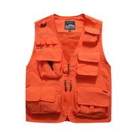 New Spring Autumn Men's Thin Multi-pocket Vest Breathable Trendy Outdoor Hiking Sleeveless Jacket 5XL