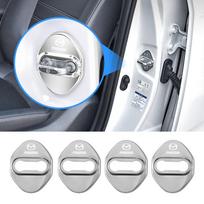 4 vnt. nerūdijančio plieno automobilio durų užrakto dangtelio dėklas Lipdukai Aksesuarai, skirti Mazda 2 3 6 5 Atenza CX3 CX5 MX5 CX7 Axela CX30 CX90 CX60 sidabras