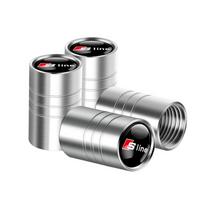 4Pcs Tyre Valve Cover Metal Car Tire Wheel Stem Air Valve Cap for AUDI OOOO AUTTRO TT RS S SLIEN Emblem Auto Refti Accessoories