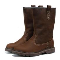 Odiniai vyriški batai aukšti batai karvės odos Martin Boots Vyriški lauko mongoliški batai arklių batai kaubojų batai orui pralaidūs riterio batai 42 black