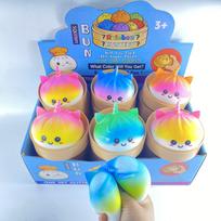 Tpr Flour-Filled Unicorn Steamed Bun Squishy Colorful Dumpling Slow Rising Fidget Stress Relief Squeeze Blind Box For Adults