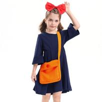 Kids Halloween Costume Dress Set Witch Kikis Delivery Service Cosplay Outfit Girls Ages 3-14 XL blue