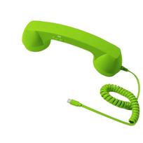 Retro Telephone Handset Earpiece with Plug-In for Cell Phone and Landline One Size green