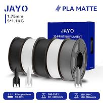JAYO 5Rolls 3D PLA Matte 3D Printer Filament 1.75mm+/-0.02mm 100% No Bubble Non-toxic 3D Printing Materials for 3D Printer& Pen