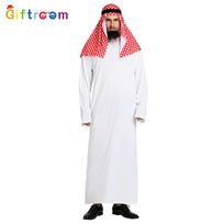 Aukščiausios kokybės poliesterio arabiškas kostiumas vyrams, puikiai tinkantis vakarėliams ir scenos renginiams white