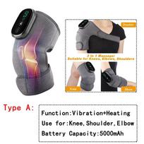Electric Heating Knee Pad with Vibration Massage for Leg Joint Elbow Support Shoulder Warming Auto Temperature Control Massager black