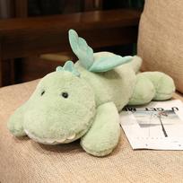 Žalias mažas dinozauras lėlė pliušinis žaislas angelas dinozauras lėlė vaikų raminanti pagalvė skudurėlio lėlė gimtadienio dovana 30cm party model (0.3kg) beige