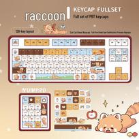 Little Raccoon PBT Dye-Sublimation Cat Head Keycap for Magnetic Switch (68/75/87/99/104/108) brown